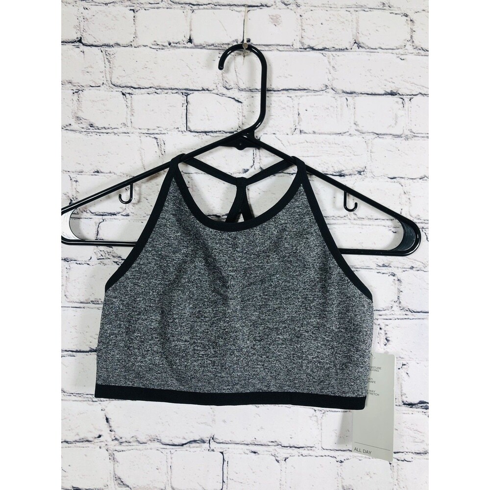 Zella Girls Grey / Black Sport Bra Top Size Large/10/12